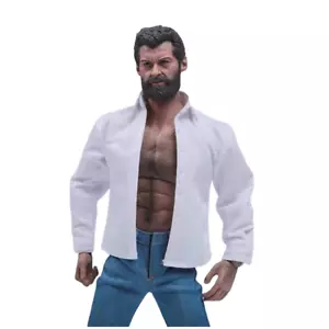 1/6 Scale Male White Shirt Long Sleeve Clothes Model For 12''Action Figure Body - Picture 1 of 10