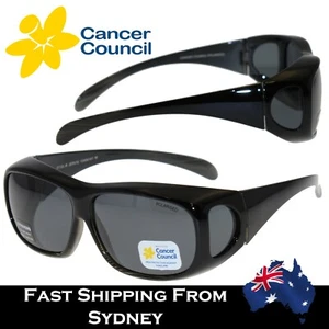 Cancer Council Jervis Fitover Sunglasses Milky Black Frame Smoke Polarised Lens - Picture 1 of 7