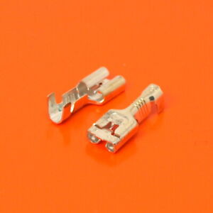 Quality 6.3mm Female Spade Crimp Terminals With Tang For Wire Size 1.5-2.5mm²