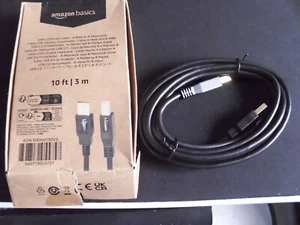 AmazonBasics B00NH13DV2 10ft USB 2.0 A-Male to B-Male Cable Gold Plated - NEW - Picture 1 of 2