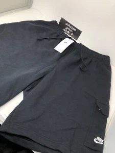 Nike Sportswear Men's Club Fleece Cargo Shorts sz Extra Large XL Black CZ9956010 - Picture 1 of 24