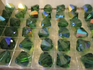 48 Vintage Swarovski Green Turmaline A B  10mm Full Box  Beads ART 5301 - Picture 1 of 8