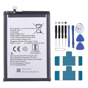 For Tecno Spark 7 / Spark 7T Battery Replacement BL-58CT 6000mAh - Picture 1 of 4