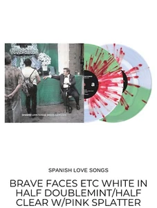 Spanish Love Songs Brave Faces Etc White In Clear w/ Pink Splatter Vinyl 2LP New - Picture 1 of 3