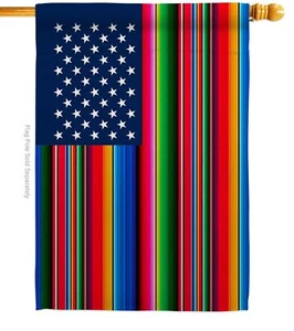 Mexican Serape Blanket House Flag - Regional US Friendship USA American Allia... - Picture 1 of 9