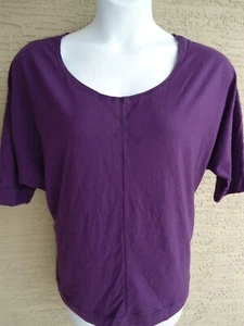 NEW JUST MY SIZE 2X SOFT JERSEY KNIT 3/4 DOLMAN SLEEVES TEE TOP Purple - Picture 1 of 3