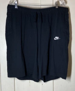 Nike Shorts Mens 4xl Black Cotton Jersey Drawstring Elastic Waist Pockets - Picture 1 of 5