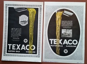 Texaco Motor Oils & Gasoline                             2 - 1923 Advertisements - Picture 1 of 6