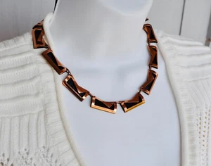 Renoir Designer Abstrakt Geometrisch Modern Kupfer Halskette Halsband Verstellbar 19" - Bild 1 von 5