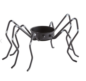 SPIDER SHAPED TEALIGHT CANDLE HOLDER, NEW, BLACK/SILVER METAL, PIER 1, HALLOWEEN