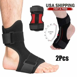 2pcs Ankle Brace Support Compression Sleeve Plantar Fasciitis Relief Foot Strap - Picture 1 of 12