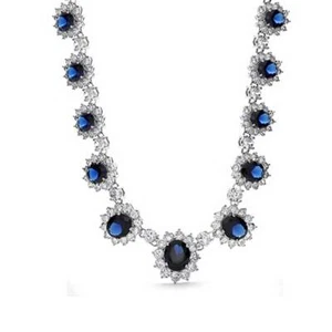 Elegant Vintage Bridal Jewelry Set Collar Necklace & Earrings Silver Plated - Picture 1 of 14