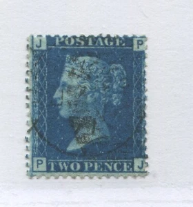 1858 2d Blue Plate 13 FJ used - Bild 1 von 1