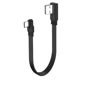 Câble USB 2.0 court plat à 90 degrésFiche USB vers type C mâle Câble de donné... - Photo 1 sur 7