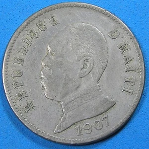 1907 Haiti 50 Centimes Coin KM-56, 29 mm, Combined Shipping - Picture 1 of 2