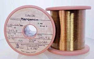 140.9g x 0.04mm E MANGANIN Isabellenhütte Heusler CuMn12Ni Resistance WIRE - Picture 1 of 4