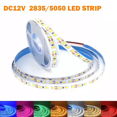 5m 12V LED Strip Light 2835 5050 SMD Flexible Tape Rope Kitchen Cabinet Lighting - Image 1 of 4
