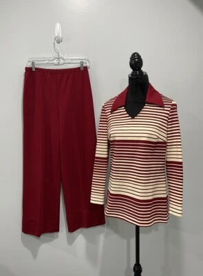 Traje de mujer vintage años 60-70 Rotinie dos piezas manga larga top y pantalón” Foto 1 de 4