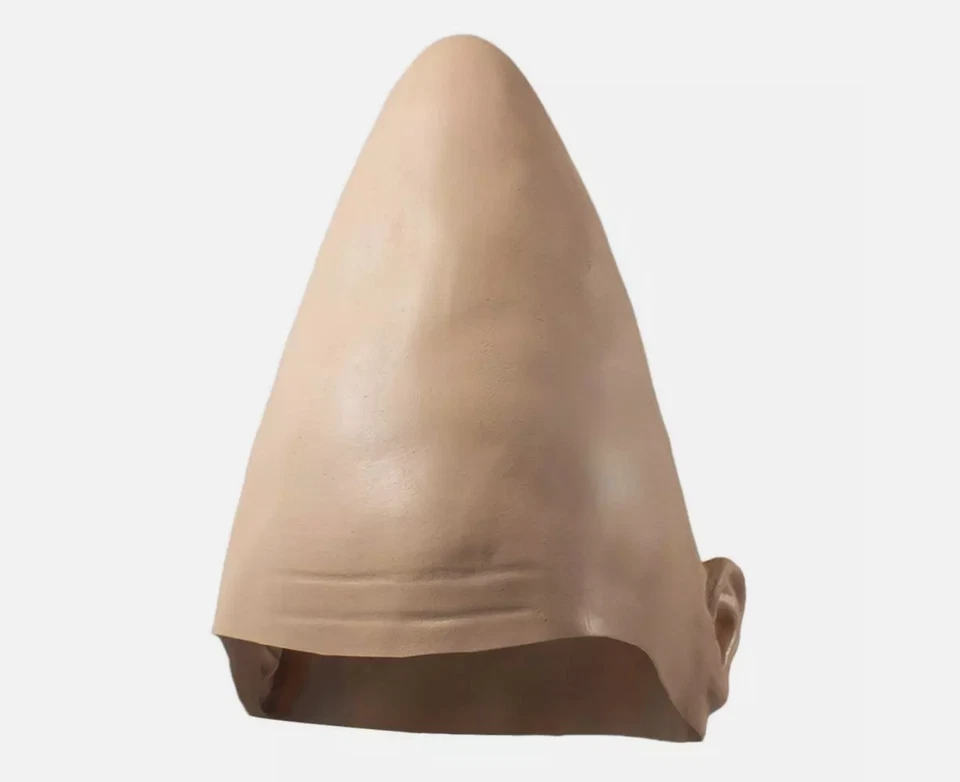 Máscara Cabezas de Cono Cono Cono Cono Alienígena Piel Calva Cubierta de Cabeza Disfraz Látex Cabezas en Forma de Huevo Foto 1 de 4