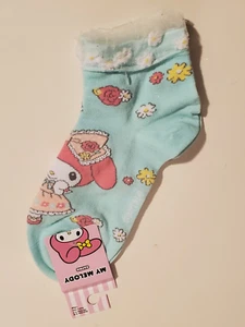 SANRIO HELLO KITTY MY MELODY ANKLE SOCKS LACE TRIM CAPRIS ADULT SIZE 9-11 - Picture 1 of 3