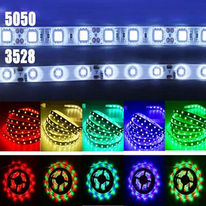 5M 300 LED Strip Light 3528 5050 SMD RGB Ribbon Tape Roll Waterproof DC 12V - Picture 1 of 21