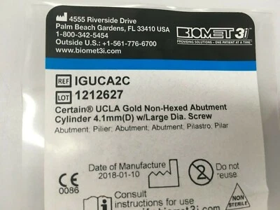 30 % Rabatt ++ Zimmer Biomet 3i Certain Goldzylinder Abutment + Goldschraube - Bild 1 von 3