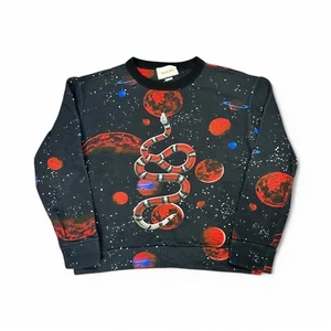 Original Gucci Sweatshirt Space Snake Motiv Schwarz Rundhals Gr. M - Bild 1 von 12
