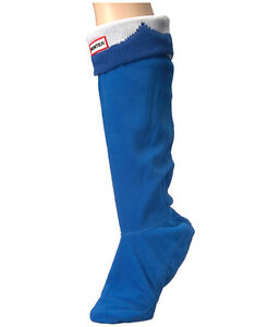 Hunter Original Tall MOUSTACHE Boot Socks in Blue/White, Sz:M  NWT/Boxed