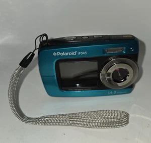 Polaroid Digital Camera iF045 14MP Underwater Selfie Screen Blue - Working - Picture 1 of 8