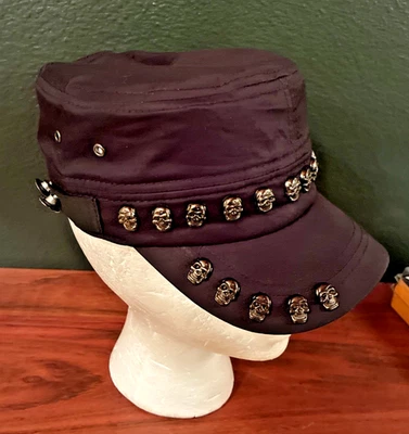 Punk Rock Military Hat - Skull Rivet Cotton  Army Caps Casual Autumn Sailor Hats - Image 1 of 4