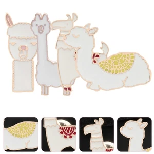 4 Pcs Alpaca Corsage Badge Animal Brooches Cute Miss Sweater Decoration Buckle - Picture 1 of 8