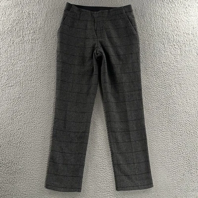 Pantalones para mujer Uniqlo gris talla pequeña a cuadros elásticos mezcla de lana Foto 1 de 4