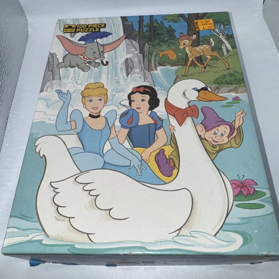 Rompecabezas Walt Disney Favorites 1986 100 piezas Dumbo Bambi Cenicienta Blancanieves Dopey Foto 1 de 1