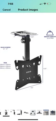 VIVO Manual Abatible Montaje/Techo Inclinado 17' a 37" - Nueva Caja Abierta Foto 1 de 4