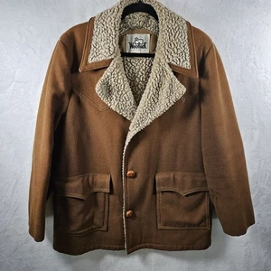 Vintage Woolrich Jacket Mens 44 Sherpa Lined Marlboro Western Ranch Loop Collar - Picture 1 of 13