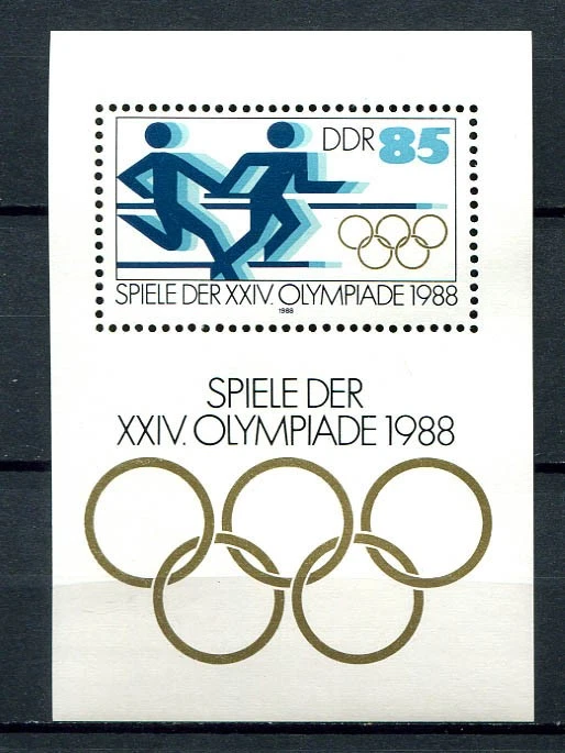 Alemania - RDA: hoja de recuerdo Olympia de 1988 - como nueva NH Foto 1 de 1