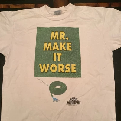 Винтажная футболка для улучшения дома 90-х XL Stanley Desantis розовый телевизор - Изображение 1 из 4