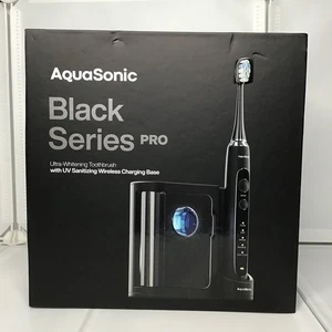 Aquasonic Black Series PRO Ultra Whitening Smart Toothbrush,UV Sanitizing Base85 - Picture 1 of 7