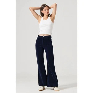 Rolla's Eastcoast Flare Corduroy Pants in Midnight Navy Blue High Rise Size 25 - Picture 1 of 12