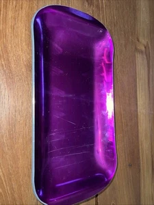 STUNNING MCM Purple NORWAY OLDEN DESIGN Anodized ALUMINUM SMALL SERVING TRAYF1 - Picture 1 of 8