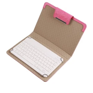 Wireless Keyboard With Leather Case 10in Portable BT Waterproof Keyboard With FY - Afbeelding 1 van 23