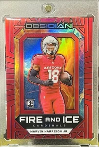 💥2024 Obsidian Fire🔥& Ice🧊 Marvin Harrison Jr. Red /75 RC - AZ Cardinals - Picture 1 of 11