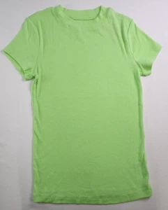 A New Day Womens Lime Green Short Sleeve Crew Neck Slim Fit Ribbed Tee Size S - Picture 1 of 6