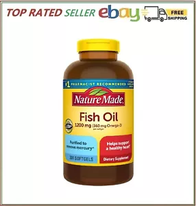 Nature Made Fish Oil 1200 mg, 300 Softgels, Omega-3 360 mg/Softgel, USP Verified - Picture 1 of 4