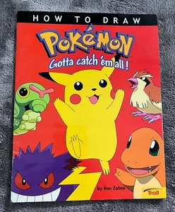HOW TO DRAW POKEMON By Ron Zalme Vintage Book Troll Pikachu 1999 NEW - Picture 1 of 6