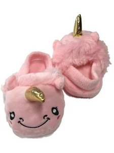 Toddler Girls Fuzzy Pink Unicorn Slippers House Shoes Small 8-9 - Picture 1 of 1
