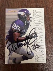 DEWAYNE WASHINGTON 1995 FLEER AUTOGRAPHED SIGNED AUTO FOOTBALL CARD 17 VIKINGS - Picture 1 of 1
