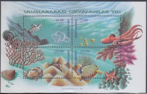 TURKEY Sc # 2694a-d CPL MNH HOJA de 4 DIFF - AÑO INTERNACIONAL DEL OCÉANO - Imagen 1 de 1