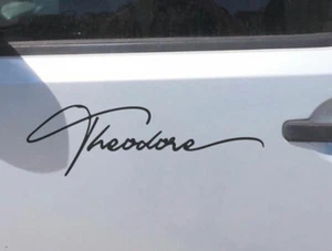 Custom name text Vinyl Decal Personalised Sticker Scooter Car Bike Outdoor - Picture 1 of 8