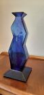 Vintage Cobalt Blue Bottle Vase Art Nouveau Museum Contemporary Abstract 